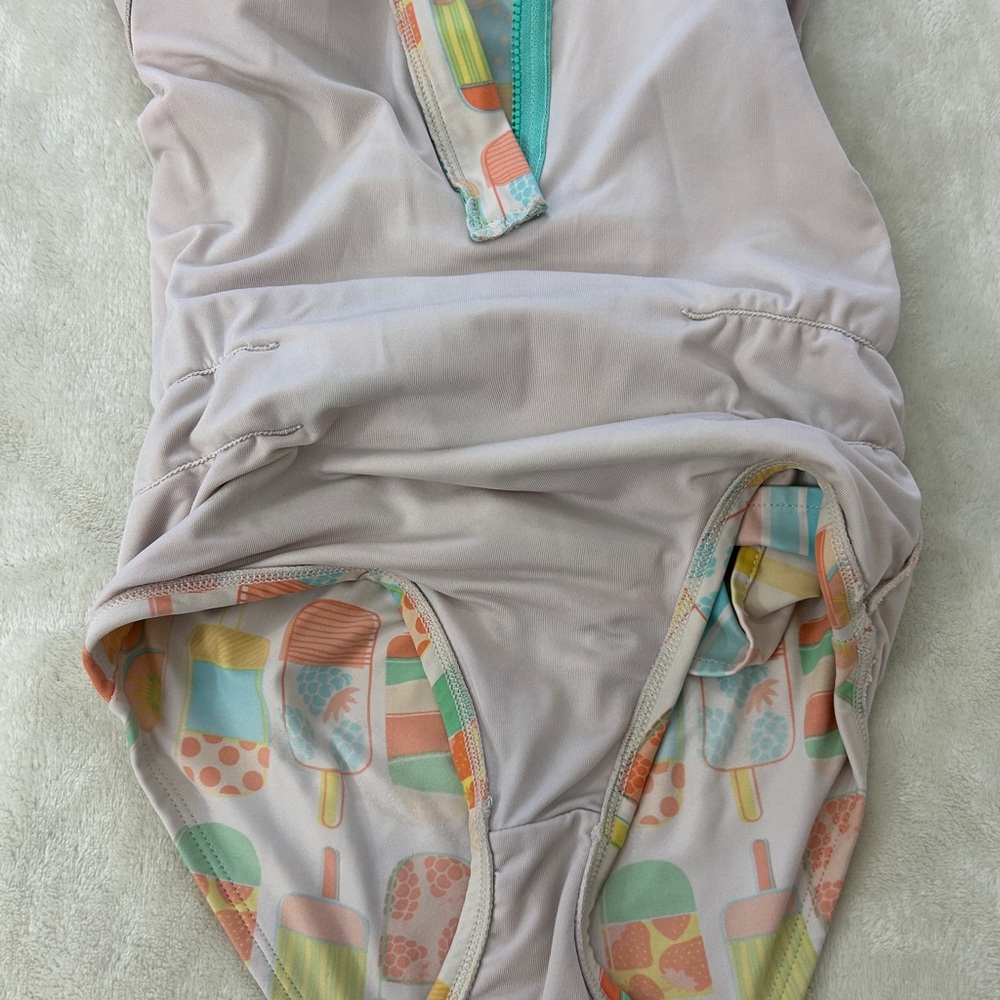 Matilda Jane Girls Popsicle Print Swimsuit Size 8 Rashguard Ruffles - Picture 6 of 7